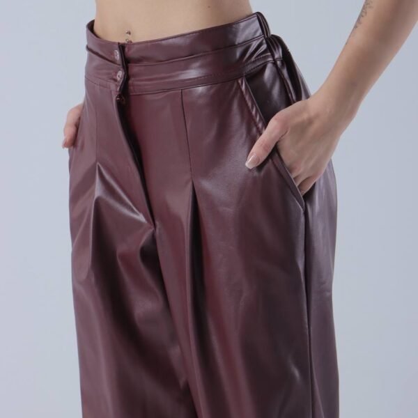 Wide leg Leather Pants
