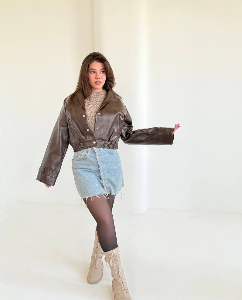 Leather Bomber Jacket - Image 2