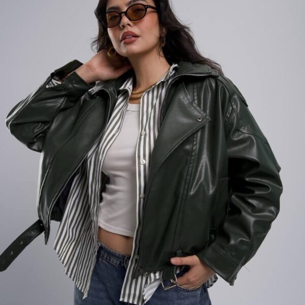 Leather Cropped Jacket
