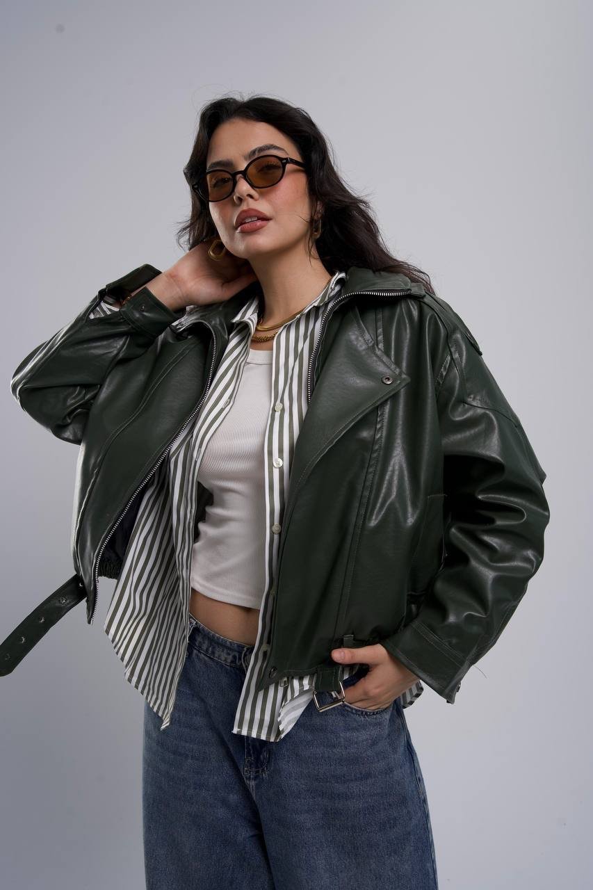 Leather Cropped Jacket