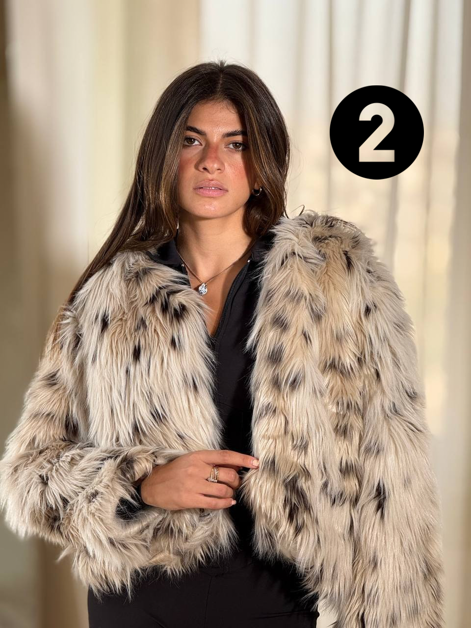 Printed Fur Jacket - Image 2