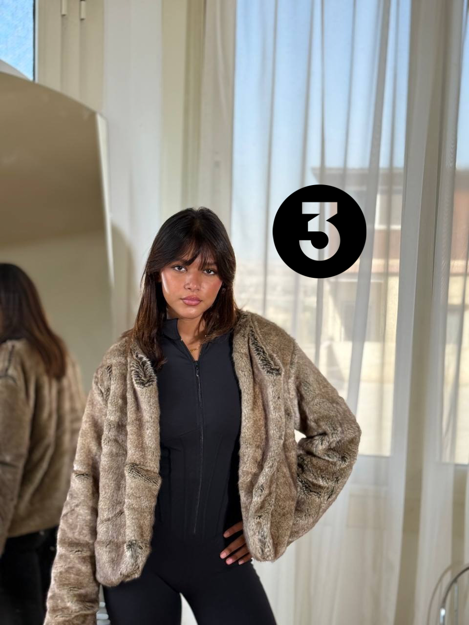 Printed Fur Jacket - Image 3